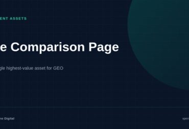 Why are comparison pages the highest-value GEO asset