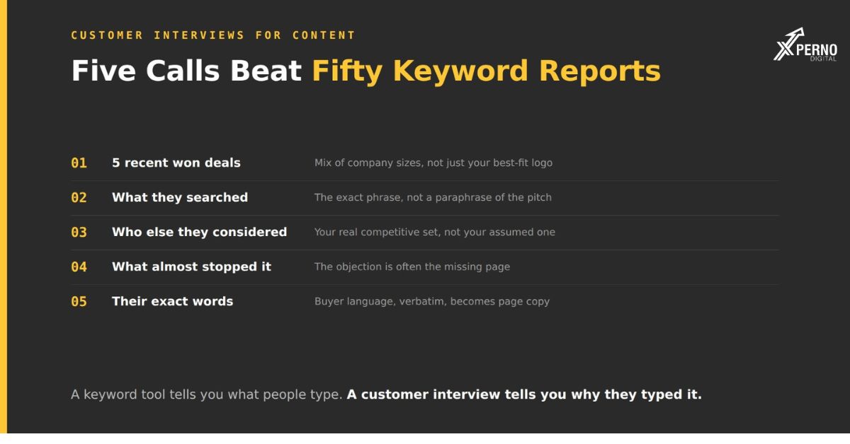 Why do customer interviews produce citable content