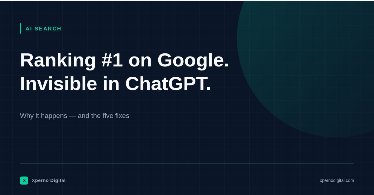 Why does a #1 ranking page not appear in ChatGPT