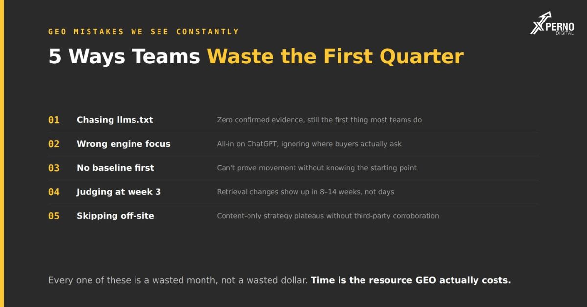 ai seo lessons learned, what we got wrong geo, generative engine optimization mistakes