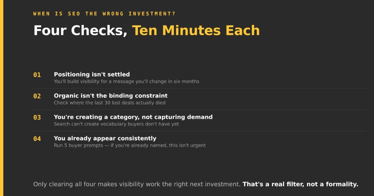 When is SEO the wrong investment